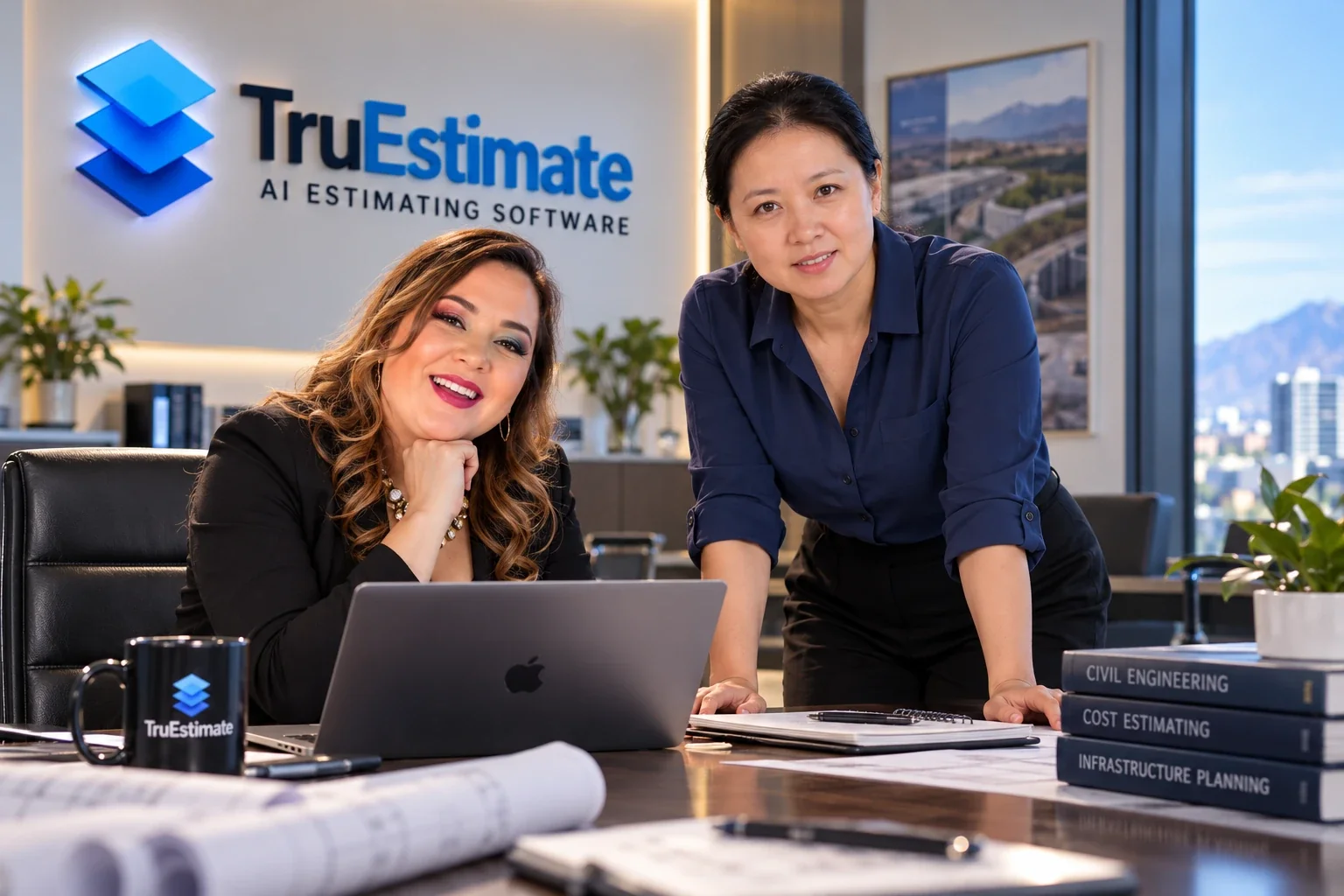 TruEstimate founders Stephanie Lord and Yuhong Lampner at the TruEstimate office